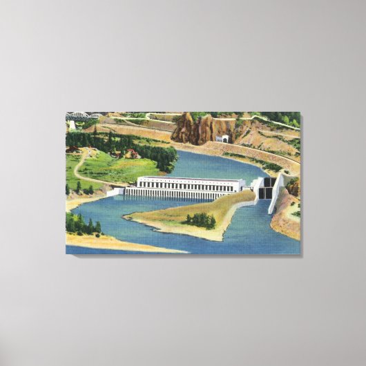 Toile Vue aérienne du Plante électrique du barrage de Bo (Recto)