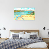 Toile Vue aérienne du pont Carquinez et de la carte (Insitu(Chambre))