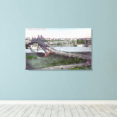 Toile Vue aérienne du pont LewistonLewiston, ID (Insitu (Plancher de Bois))