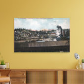 Toile Vue aérienne du puits minier et de la ville (Insitu(Salon))