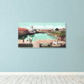 Toile Vue aérienne du quai Petaluma, CA (Insitu (Plancher de Bois))