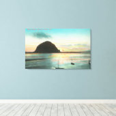 Toile Vue aérienne du rocher Morrow et de la baie (Insitu (Plancher de Bois))