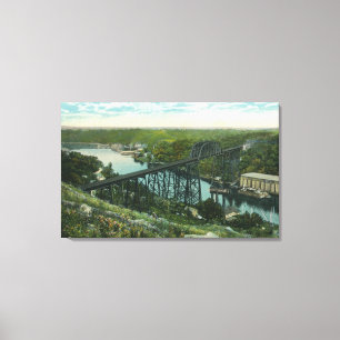 Toile Vue aérienne du ruisseau Rondout et du pont Wilbur