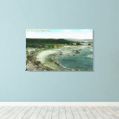 Toile Vue aérienne du Seal Rocks Resort et du Pacifique (Insitu (Plancher de Bois))