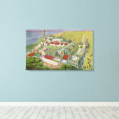 Toile Vue aérienne du village irlandais (Insitu (Plancher de Bois))