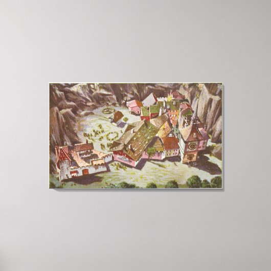 Toile Vue aérienne du village suisse (Recto)