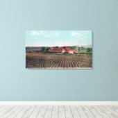 Toile Vue aérienne d'un vignoble et d'un vignoble de Cal (Insitu (Plancher de Bois))