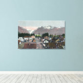 Toile Vue aérienne estivale de la ville de Valdez, AK (Insitu (Plancher de Bois))