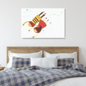 Toile Vue arrière d'un couple volant ensemble (Insitu(Chambre))