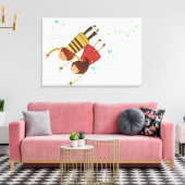 Toile Vue arrière d'un couple volant ensemble (Insitu(Salon))