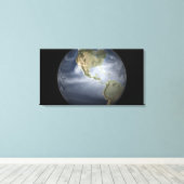 Toile Vue complète de la Terre montrant la vapeur d'eau (Insitu (Plancher de Bois))