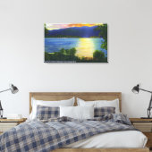 Toile Vue coucher de soleil sur la montagne de perspecti (Insitu(Chambre))