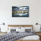 Toile Vue d'Albany Skyline la nuit (Insitu(Chambre))