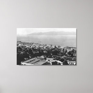 Toile Vue d'Arial photographie d'Astoria, Orégon