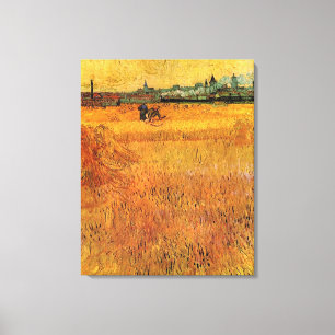 Toile Vue d'Arles depuis les champs de blé. Vincent van 
