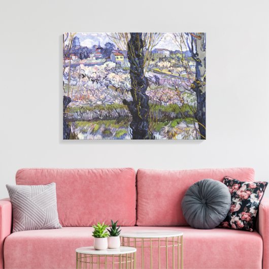 Toile Vue d'Arles, Flower Orchards par van Gogh (Insitu(Salon))