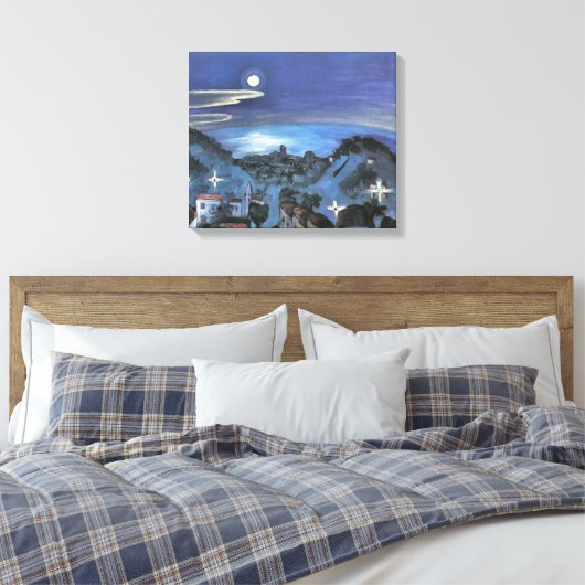 Toile Vue de Barcelone sur la ville de nuit par Walter G (Insitu(Chambre))