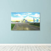 Toile Vue de Brainard Field, Planes Landing & (Insitu (Plancher de Bois))