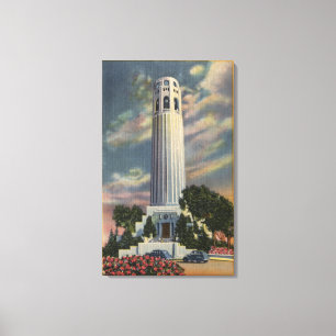 Toile Vue de colline de télégraphe avec le mémorial d