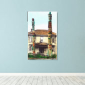 Toile Vue de deux totempolesWrangell, AK (Insitu (Plancher de Bois))