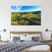 Toile Vue de drone d'un réservoir vide et mur de barrage (Insitu(Chambre))