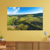 Toile Vue de drone d'un réservoir vide et mur de barrage (Insitu(Salon))
