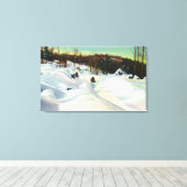 Toile Vue de la course obscure olympique sur le Mont Van (Insitu (Plancher de Bois))