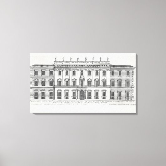 Toile Vue de la façade du Palais Chigi, Rome, design (Recto)