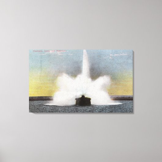 Toile Vue de la fontaine du réservoir de Cobbs Hill (Recto)