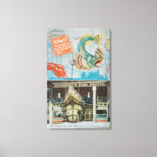 Toile Vue de la grotte aux poissons de Bernstein avec du (Recto)