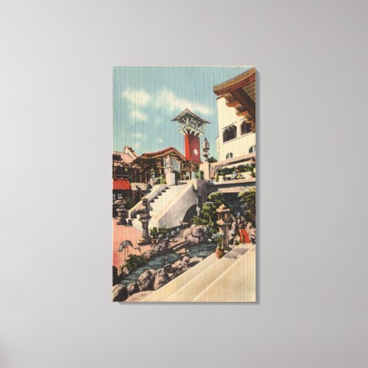 Toile Vue de la Mission Inn & Oriental Court (Recto)