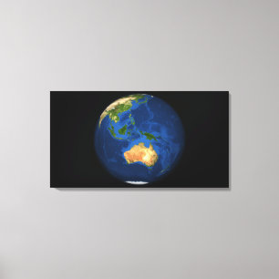 Toile Vue de la pleine terre montrant l'Indonésie, océ