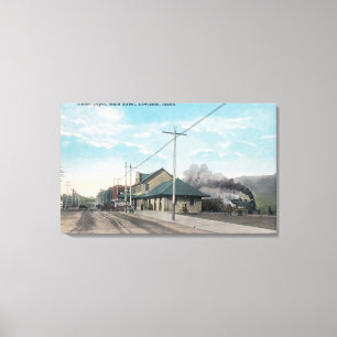 Toile Vue de la rue principale de Union DepotLewiston, I
