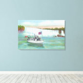 Toile Vue de la servante du bateau de plaisance (Insitu (Plancher de Bois))