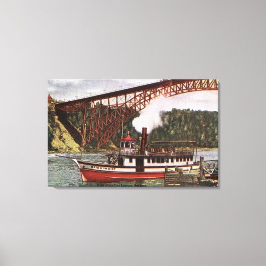 Toile Vue de la servante du bateau de plaisance quittant (Recto)