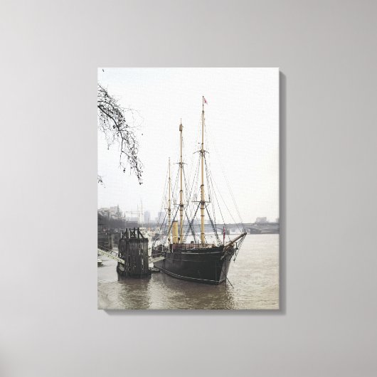 Toile Vue de la Tamise avec découverte de RRS (Recto)