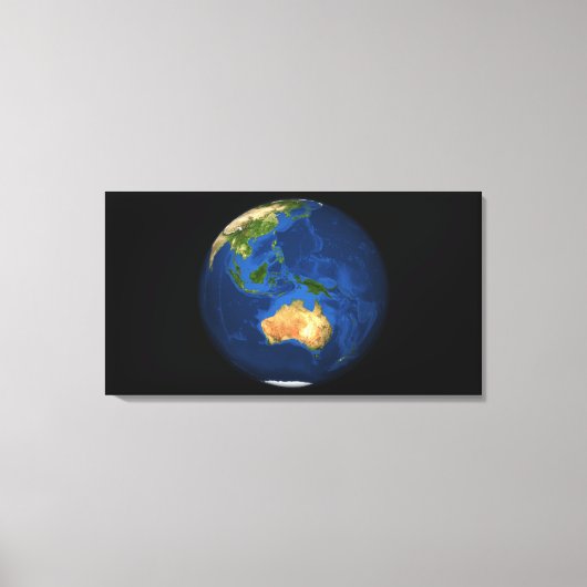 Toile Vue de la Terre entière montrant Indonésie, Océan (Recto)