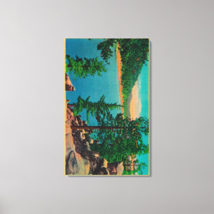 Toile Vue de lac big Bear sur l'o de jante la commande