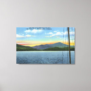 Toile Vue de lac de dock d'auberge de Whiteface