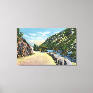 Toile Vue de lac inférieur cascade
