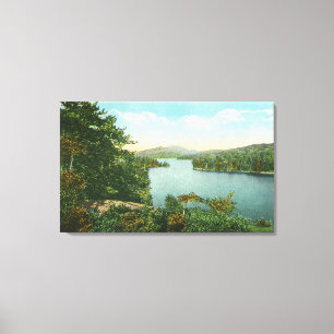 Toile Vue de lac inférieur Saranac d'île de bluff