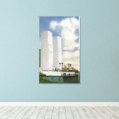 Toile Vue de l'atterrissage et des pylônes (Insitu (Plancher de Bois))