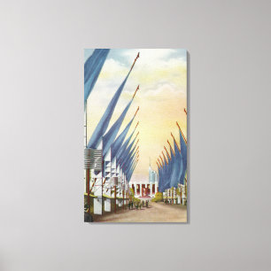 Toile Vue de l'avenue de Flags, l'Exposition universelle