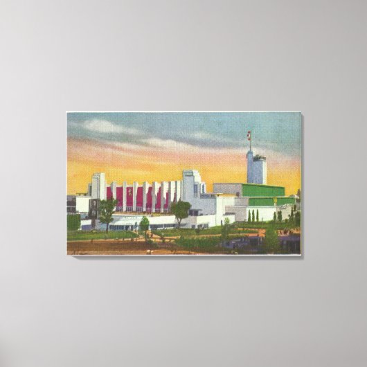 Toile Vue de l'entrée nord, Hall des sciences (Recto)