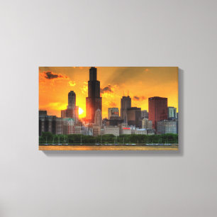 Toile Vue de l'horizon de Chicago d'Adler