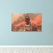 Toile Vue de l'hôtel de ville après le tremblement de te (Insitu (Plancher de Bois))