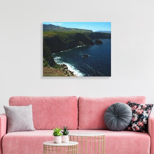 Toile Vue de l'île Père Noël Cruz dans les îles Channel (Insitu(Salon))