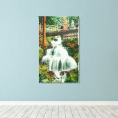 Toile Vue de Lower FallsShasta Springs, CA (Insitu (Plancher de Bois))