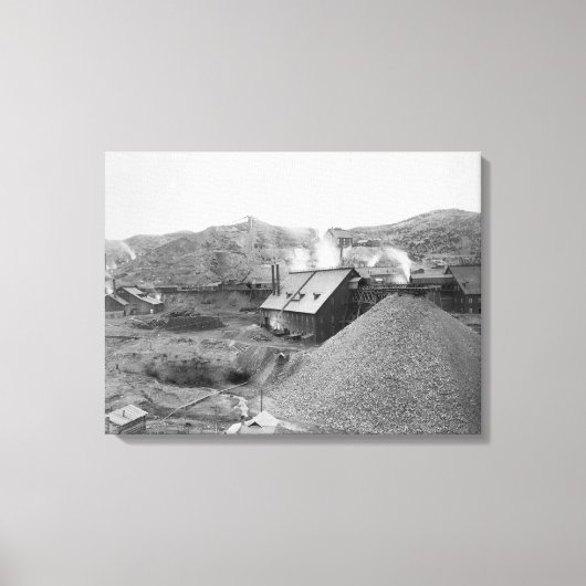 Toile Vue de l'usine minière "Entreprise à domicile" (Recto)