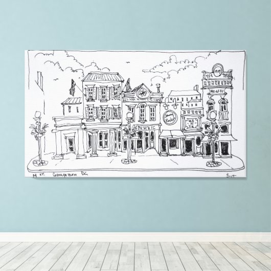 Toile Vue de M Street à Georgetown, Washington DC. (Insitu (Plancher de Bois))